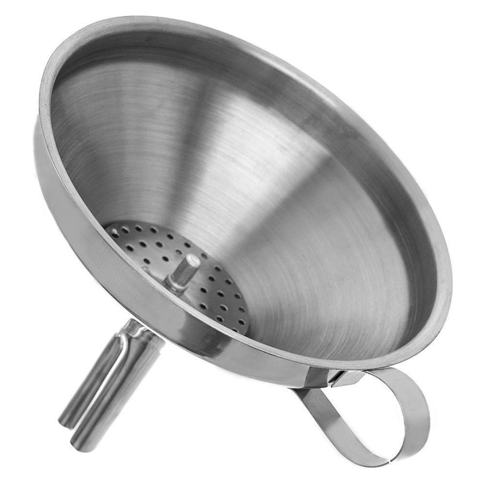 Steel funnel with strainer - 12.5 cm diameter