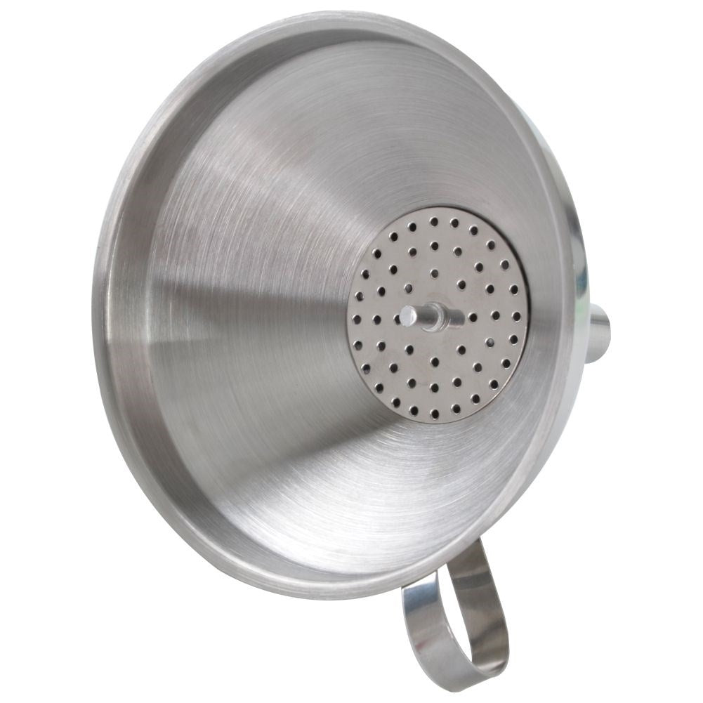 Steel funnel with strainer - 12.5 cm diameter