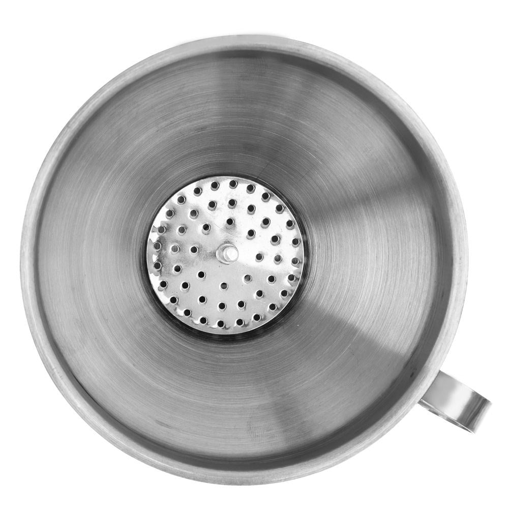 Steel funnel with strainer - 12.5 cm diameter