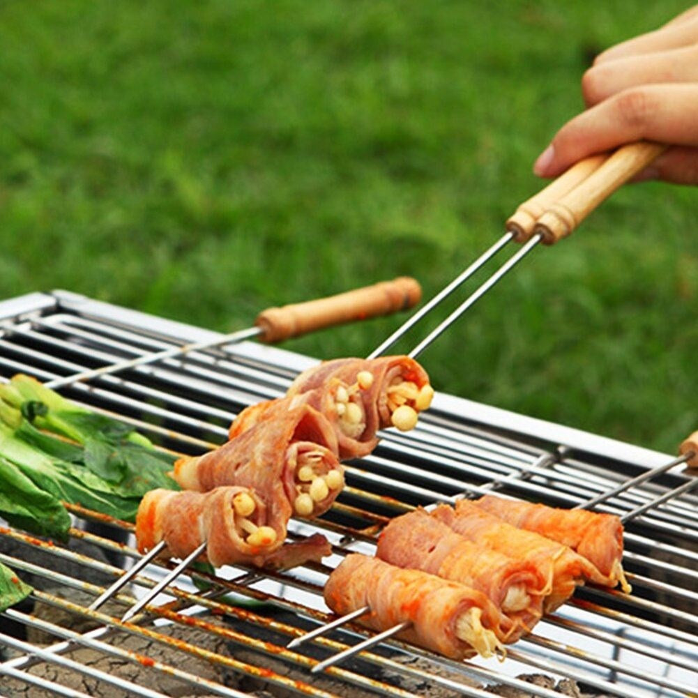 Steel grill skewers: Perfect for vegetables and meat