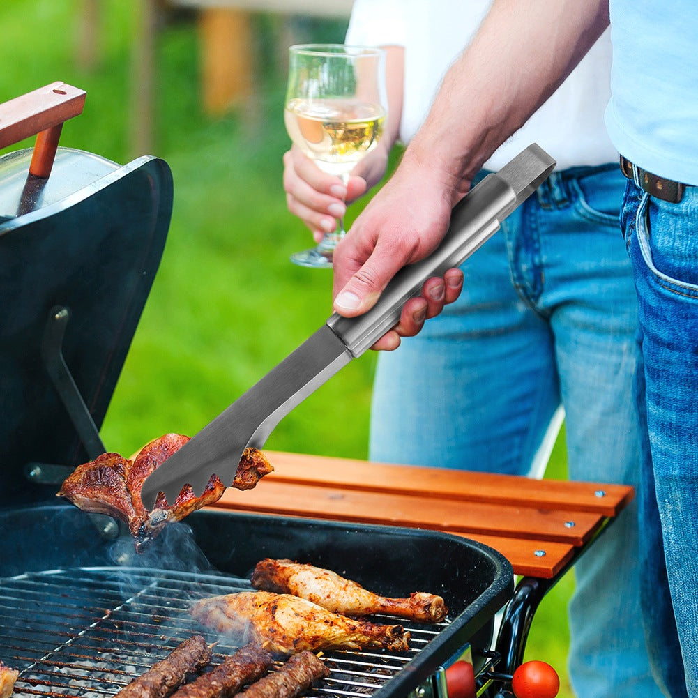 Steel grill tongs 43 cm