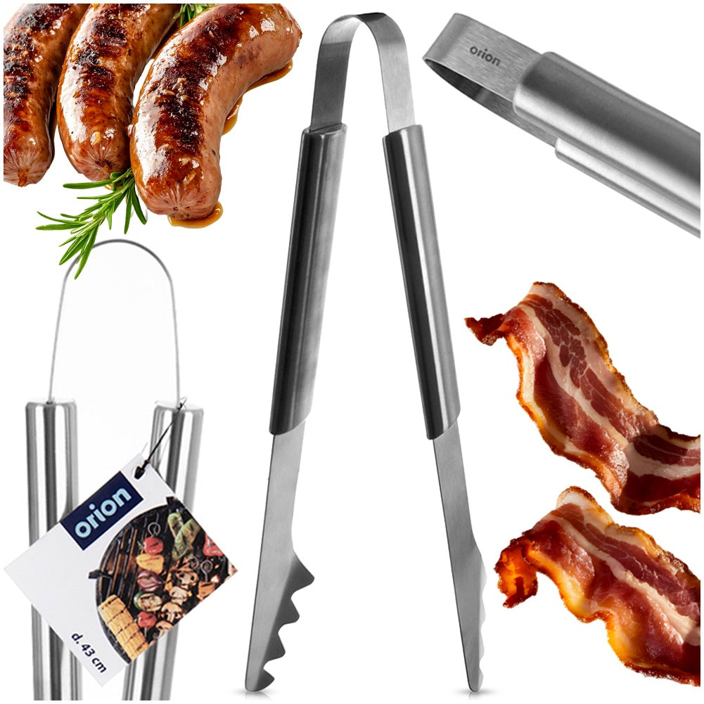 Steel grill tongs 43 cm
