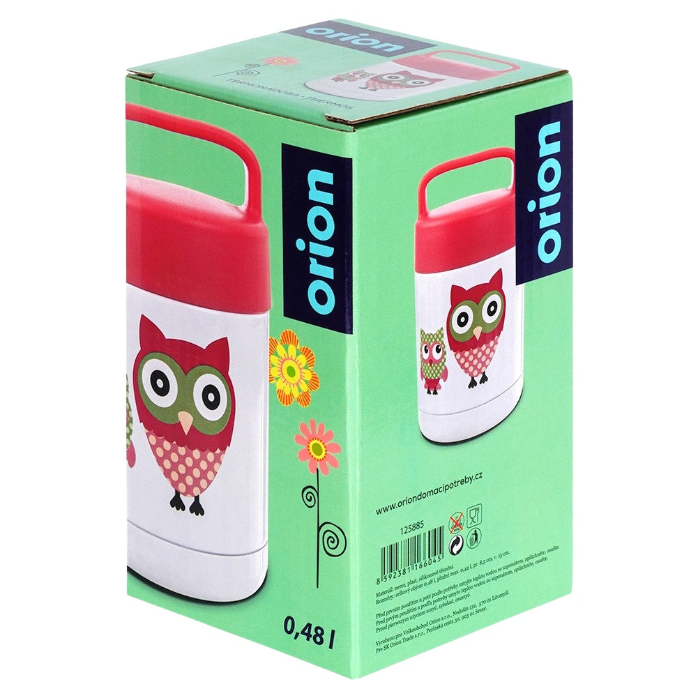 Steel lunch thermos OWL 450 ml