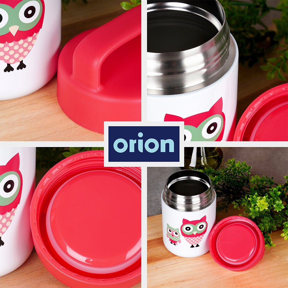 Steel lunch thermos OWL 450 ml