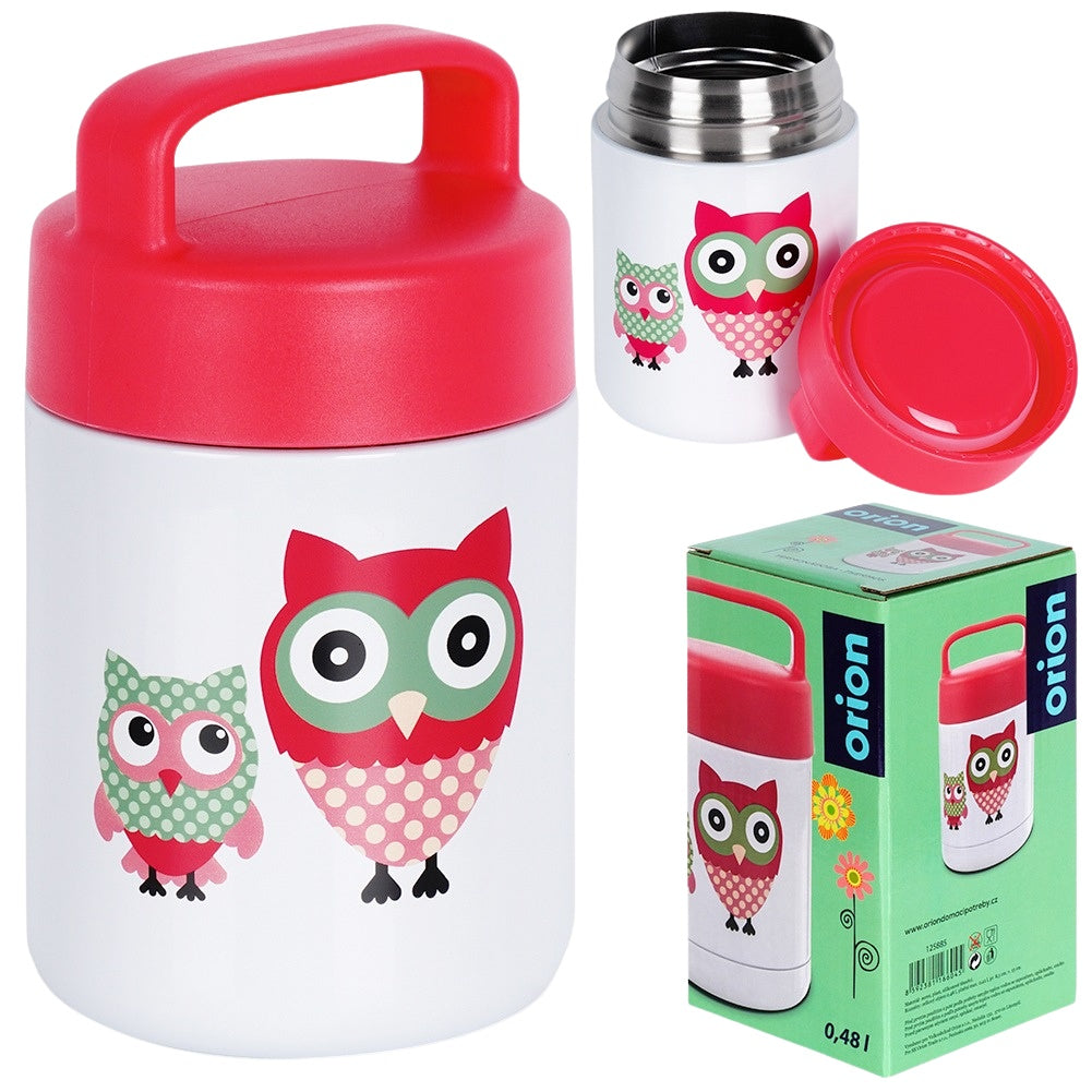 Steel lunch thermos OWL 450 ml