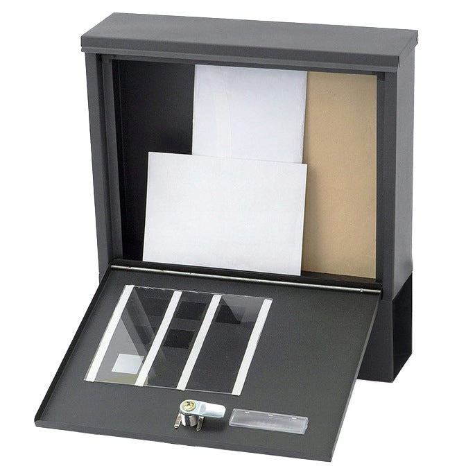 Steel mailbox, newspaper holder