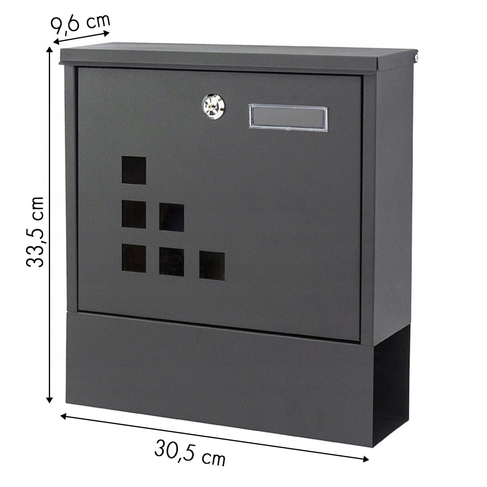Steel mailbox, newspaper holder