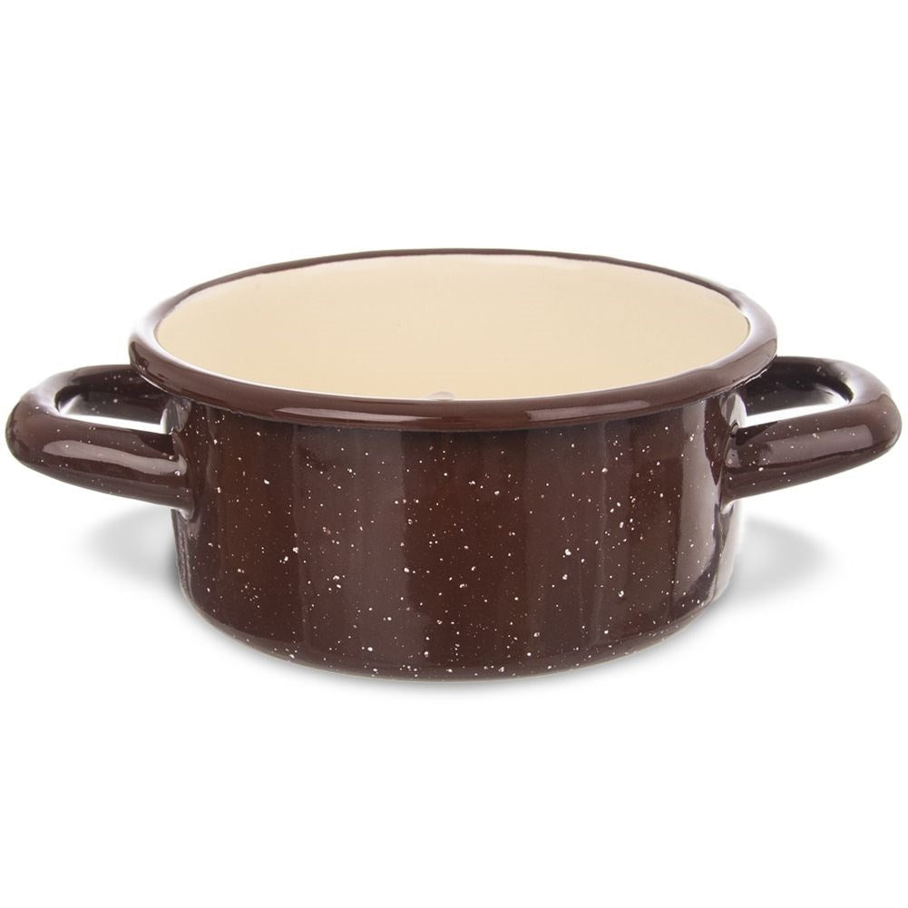 Steel pot with enamel, 12 cm, for all stoves incl. induction