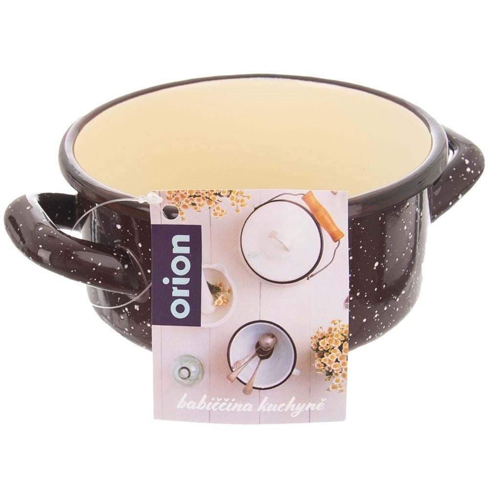 Steel pot with enamel, 12 cm, for all stoves incl. induction