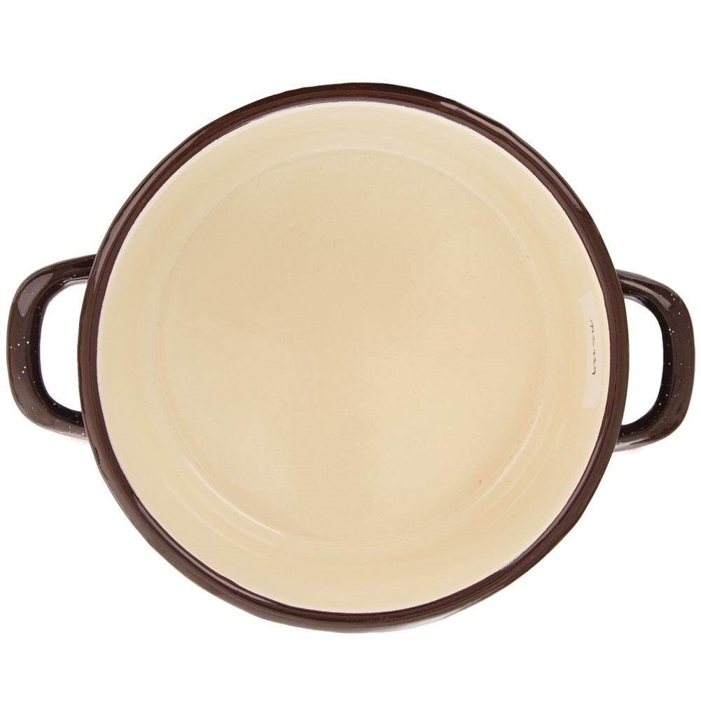 Steel pot with enamel, 12 cm, for all stoves incl. induction