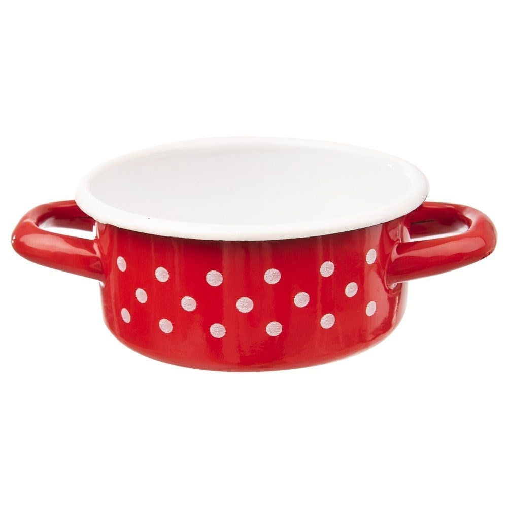 Steel pot with enamel, 12 cm - versatile and stove-friendly