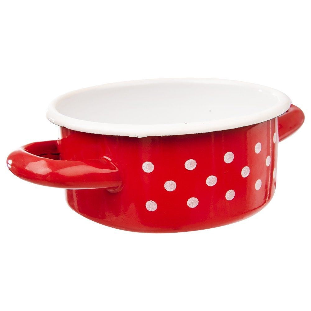Steel pot with enamel, 12 cm - versatile and stove-friendly