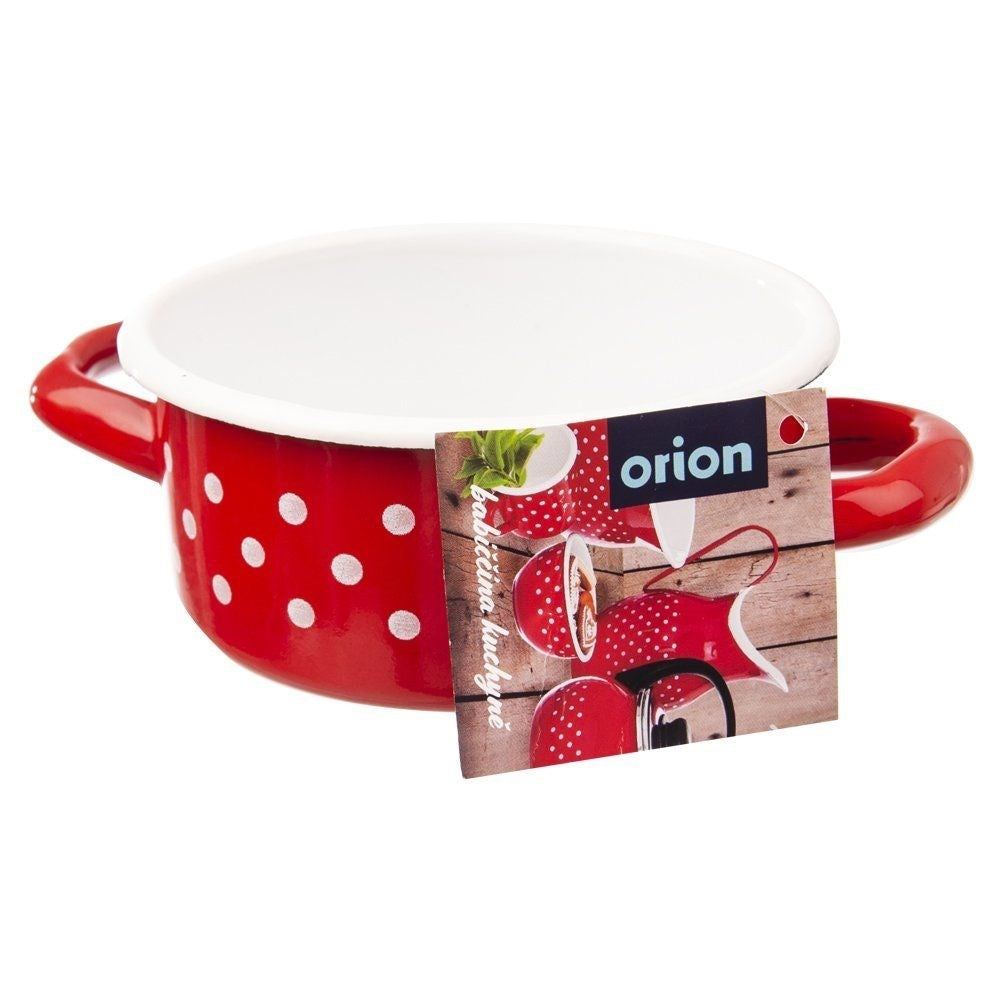 Steel pot with enamel, 12 cm - versatile and stove-friendly