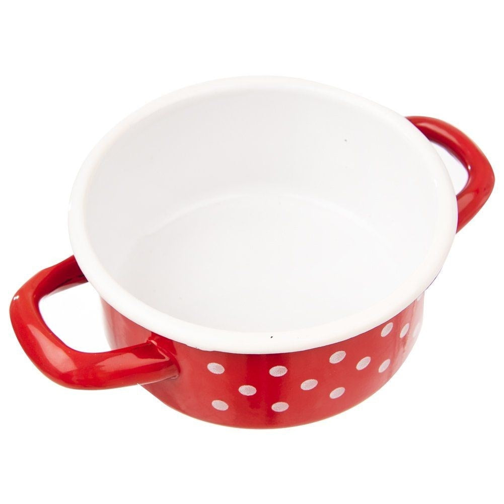 Steel pot with enamel, 12 cm - versatile and stove-friendly
