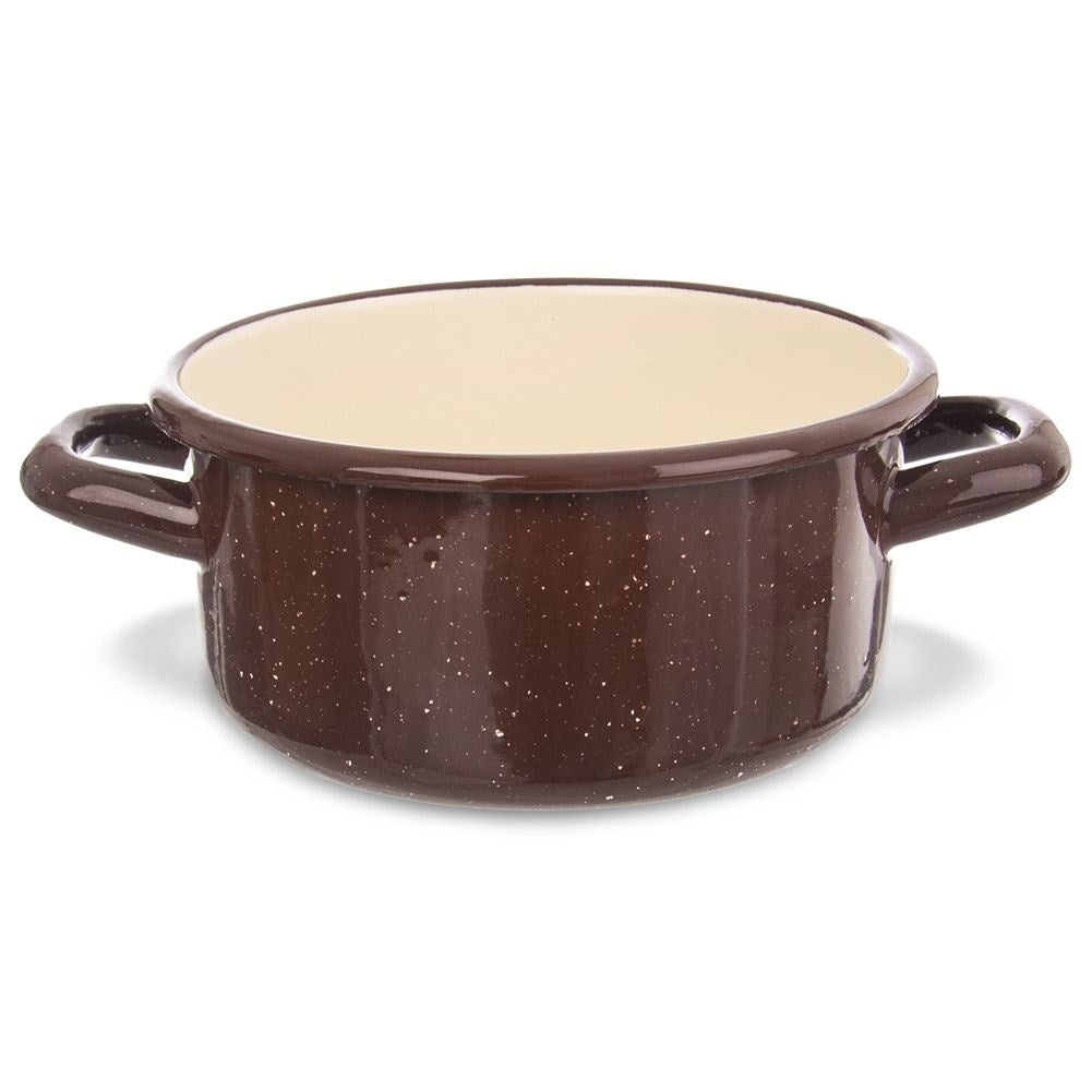Steel pot with enamel, 14 cm, for all stoves