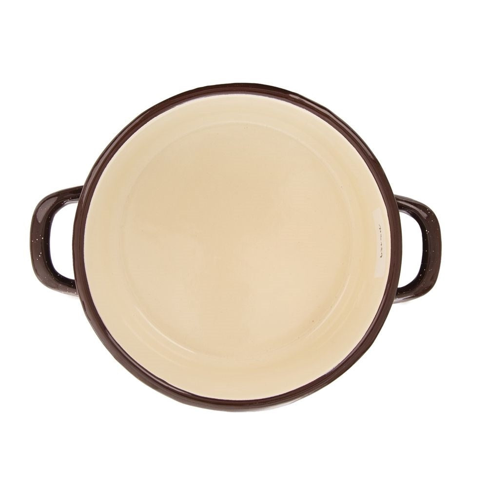 Steel pot with enamel, 14 cm, for all stoves