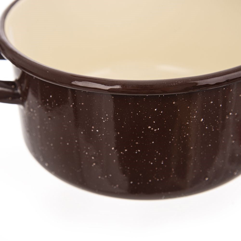 Steel pot with enamel, 14 cm, for all stoves