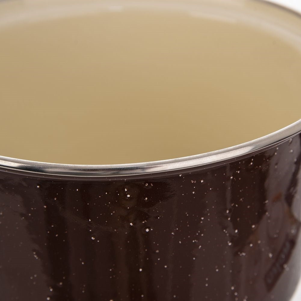 Steel pot with enamel, 20 cm, lid, for all stoves