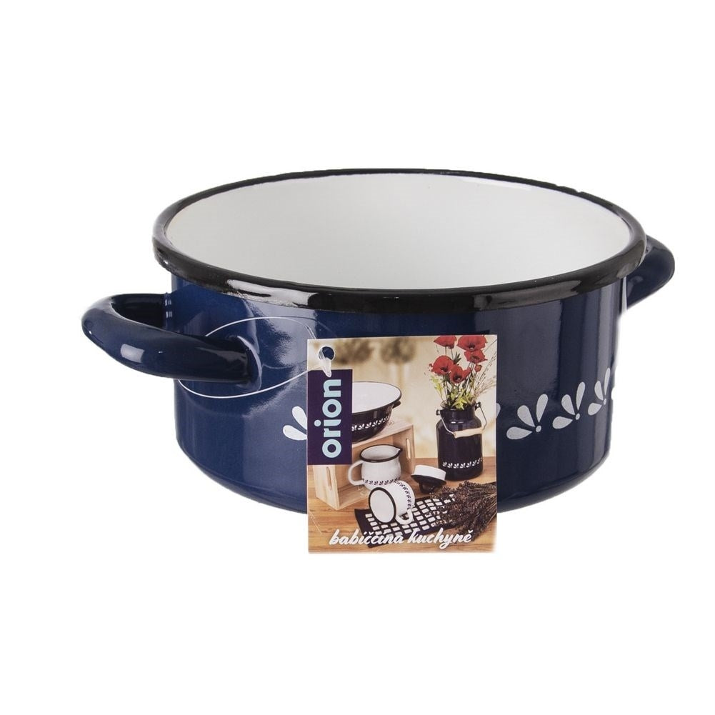 Steel pot with enamel - Perfect for induction hobs, 16 cm