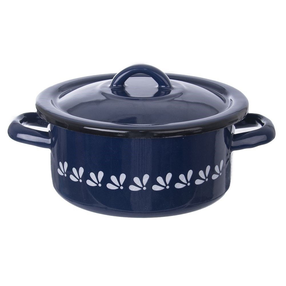 Steel pot with enamel - Perfect for induction hobs, 16 cm