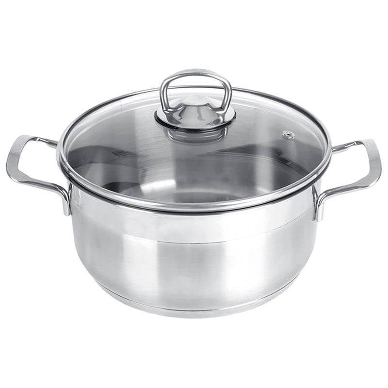 Steel pot with glass lid NATALI 24 cm, 6.2 l