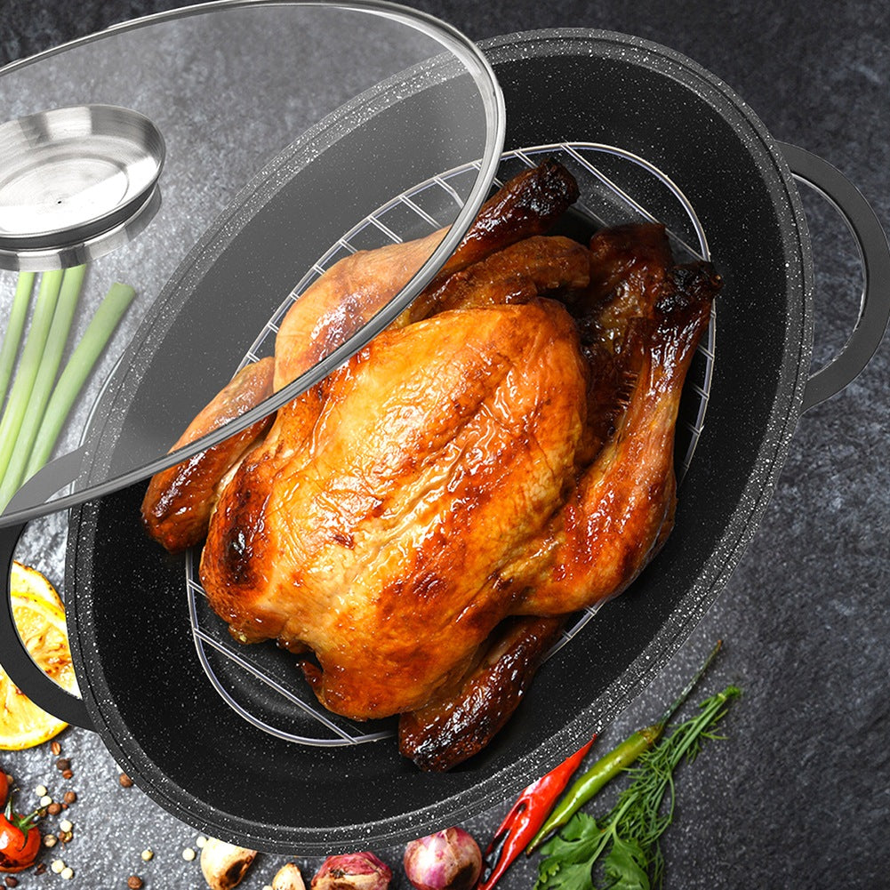 Steel roasting pan rack 32.5x21 cm