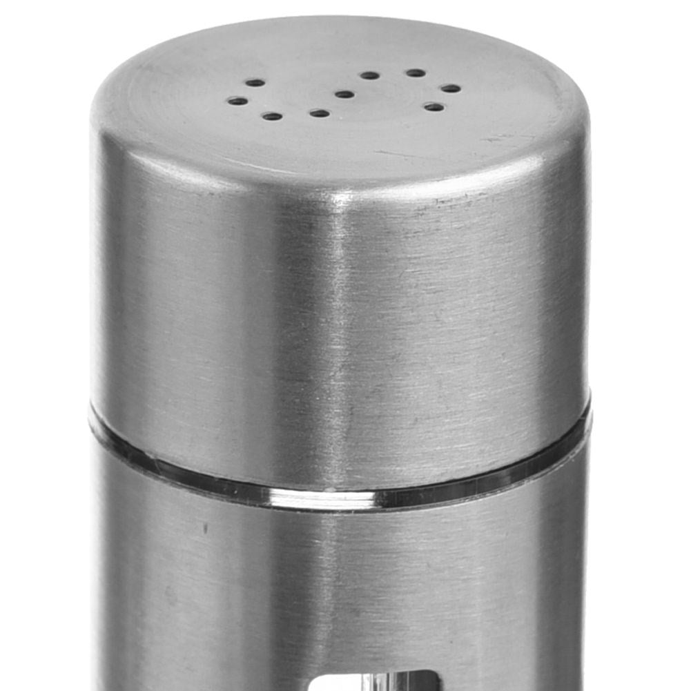 Steel salt and pepper shakers with stand, 3 pieces