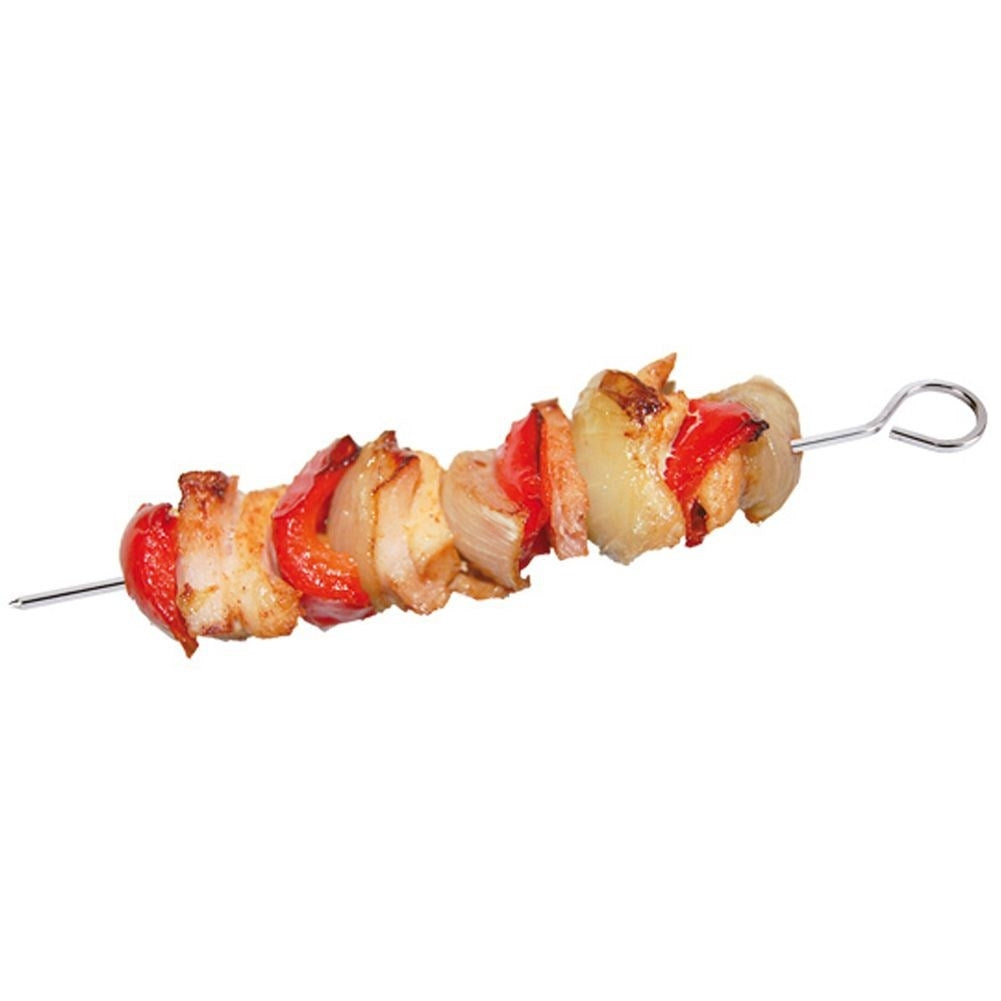Steel skewers for grilling and baking meat and vegetables