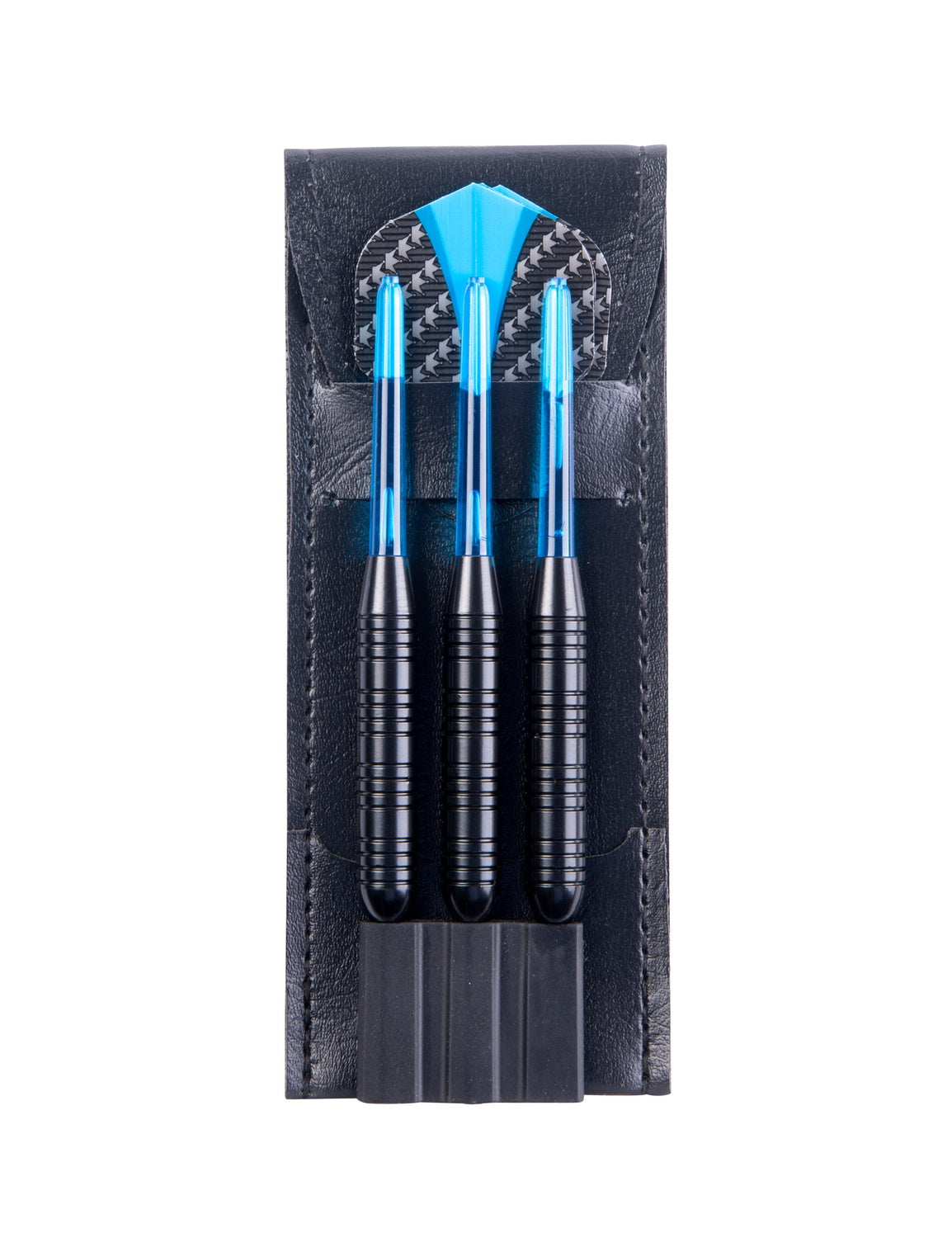 Steeltip Darts 23g, Black Barrel, Blue Shafts & Flights