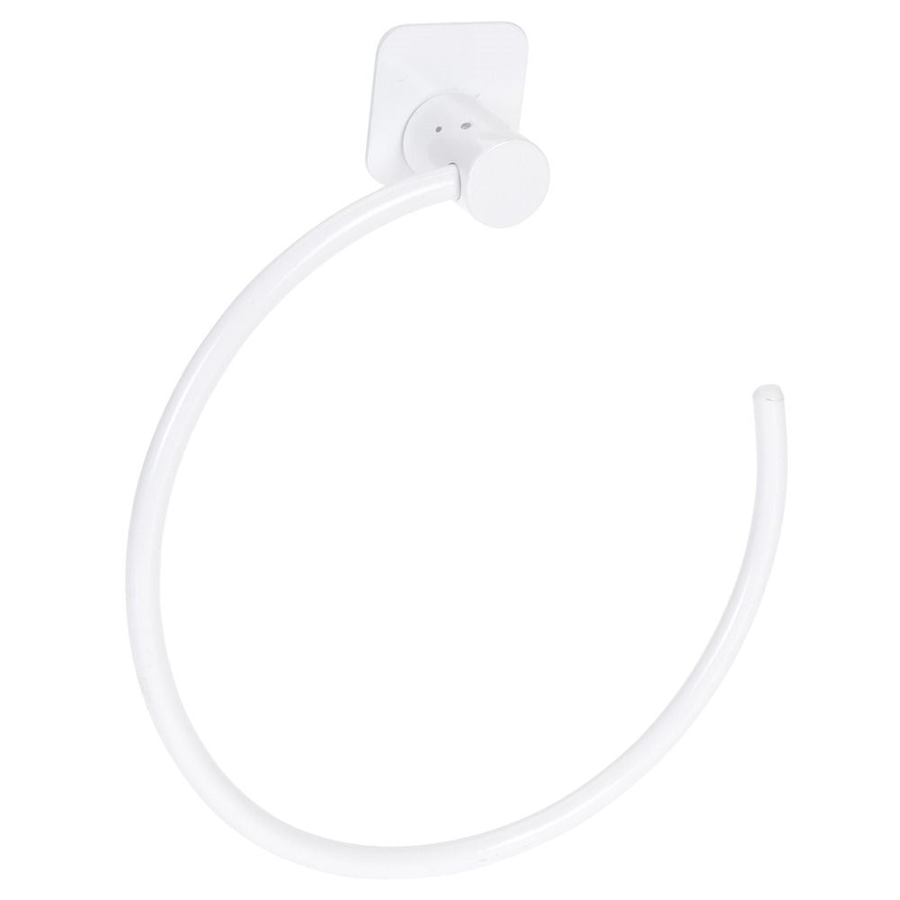 Steel towel holder white round 18 cm