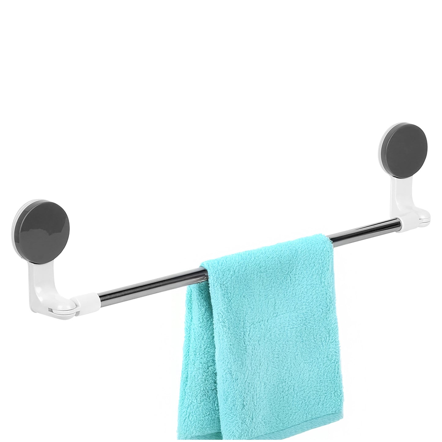 Steel towel rack with suction cups
