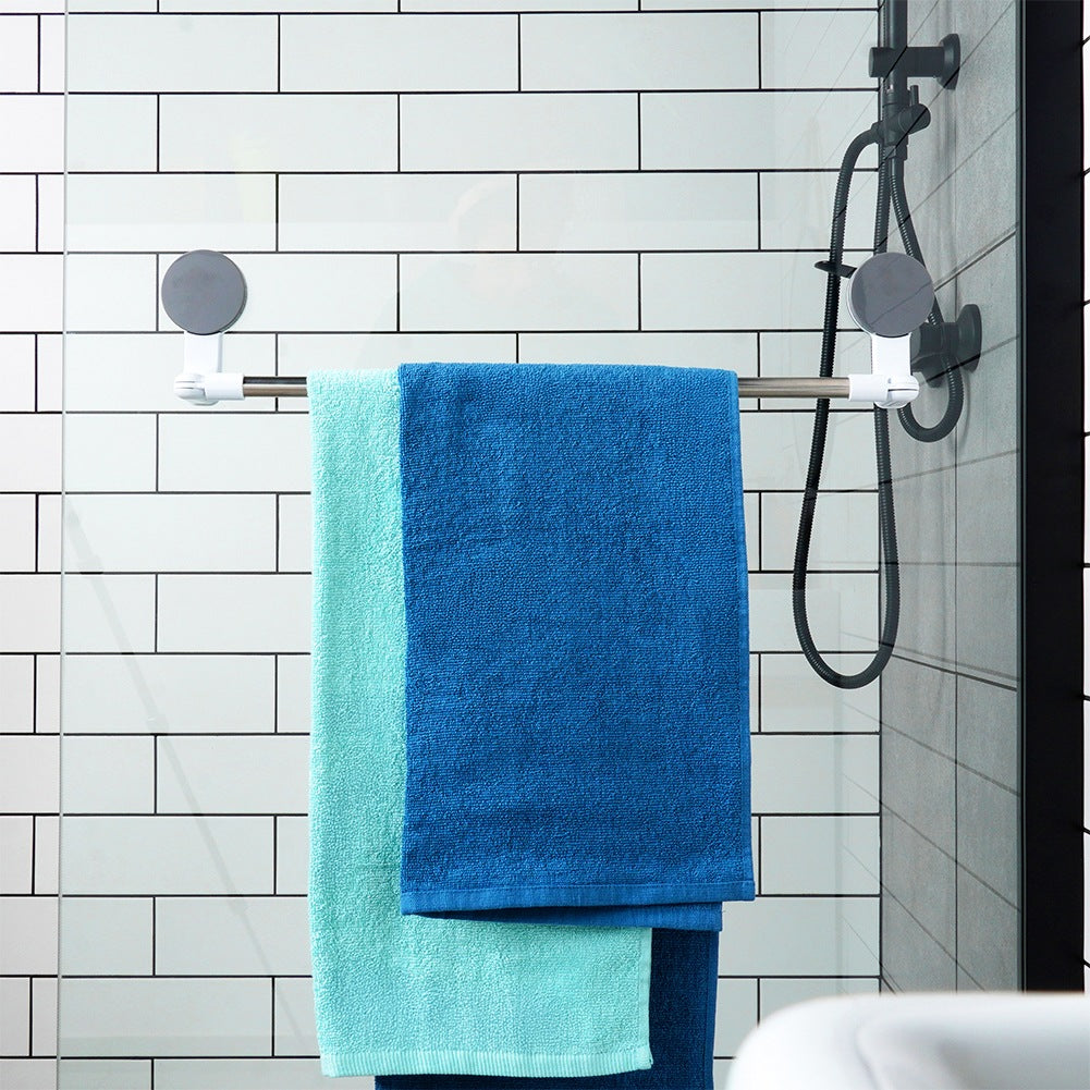 Steel towel rack with suction cups