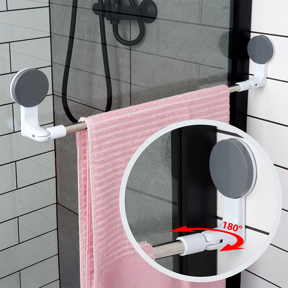 Steel towel rack with suction cups