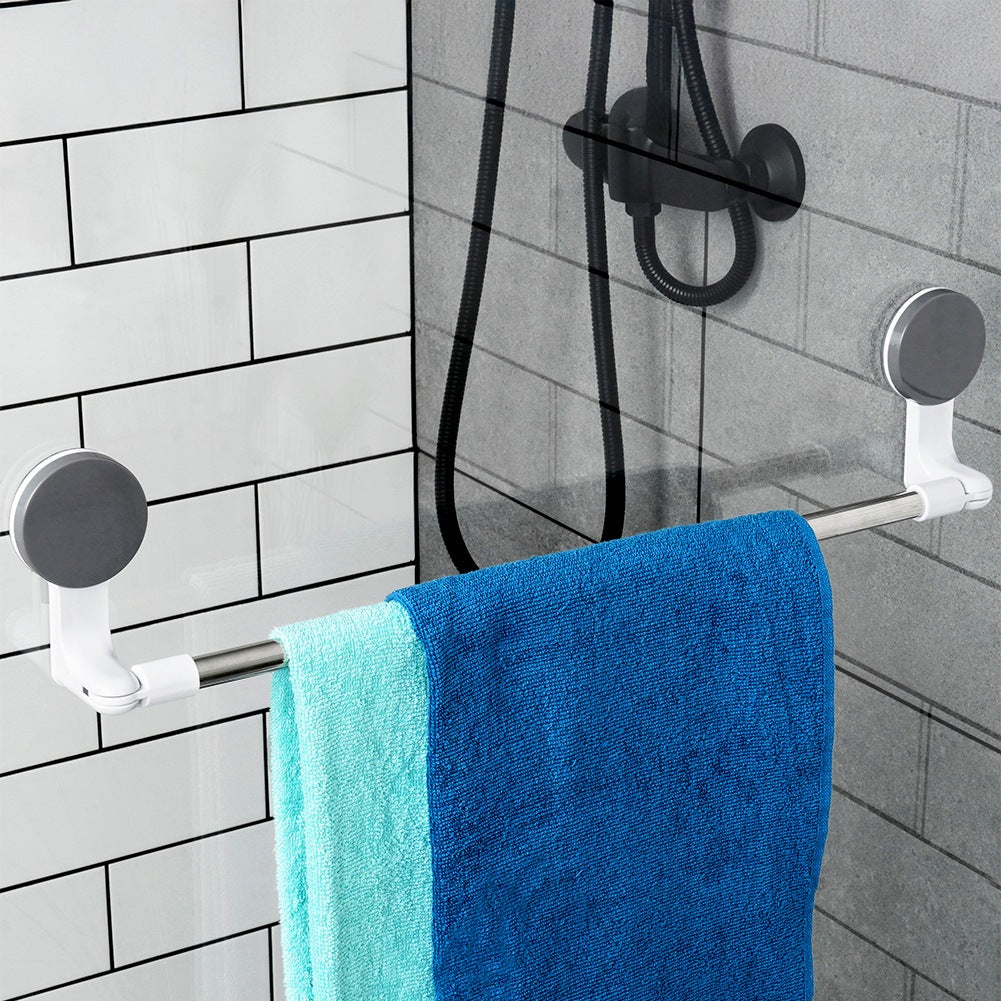 Steel towel rack with suction cups
