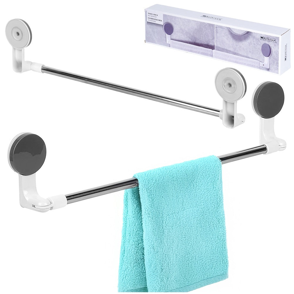 Steel towel rack with suction cups