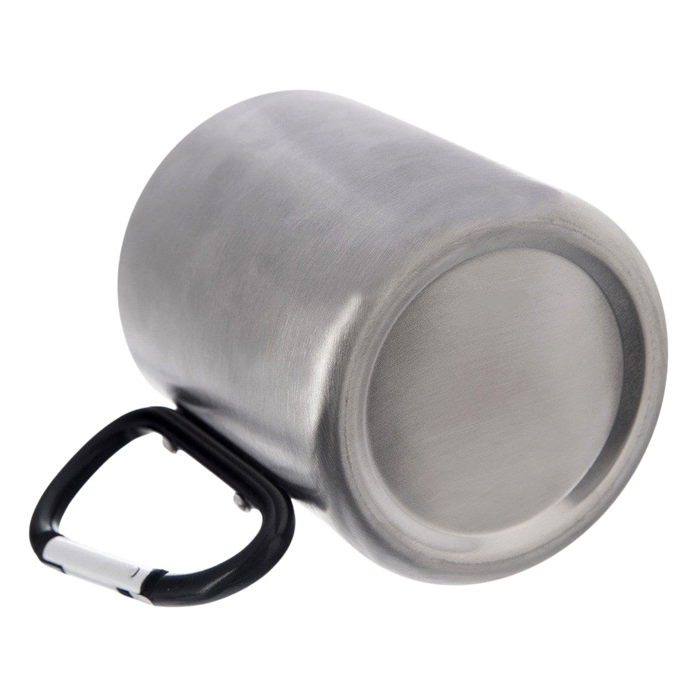 Steel travel mug with carabiner 350 ml