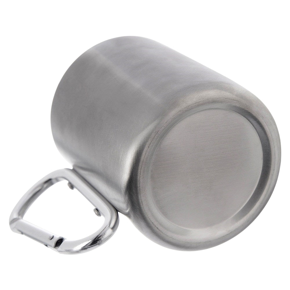 Steel travel mug with carabiner 350 ml
