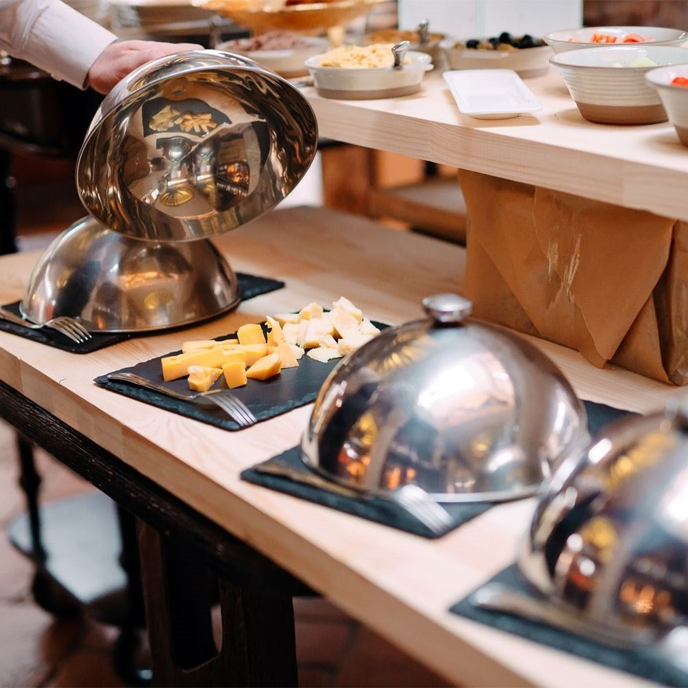 Steel tray 26 cm with lid - Perfect for serving