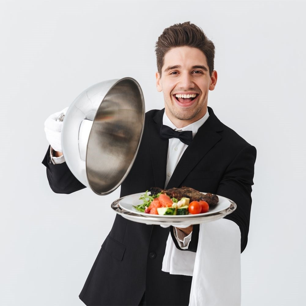 Steel tray 26 cm with lid - Perfect for serving
