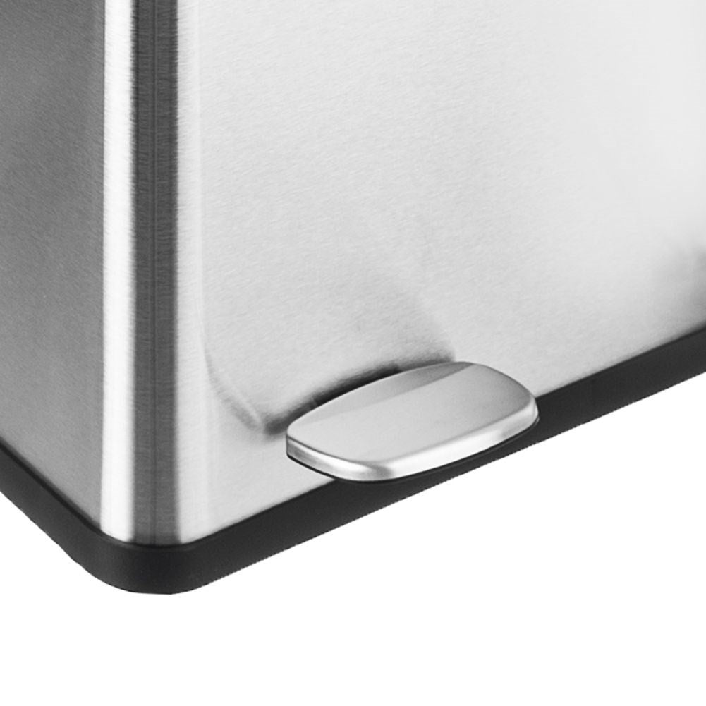 Steel waste sorting bin with pedal 2x30 l