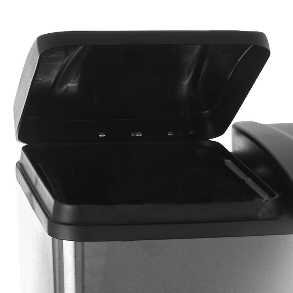 Steel waste sorting bin with pedal 2x30 l