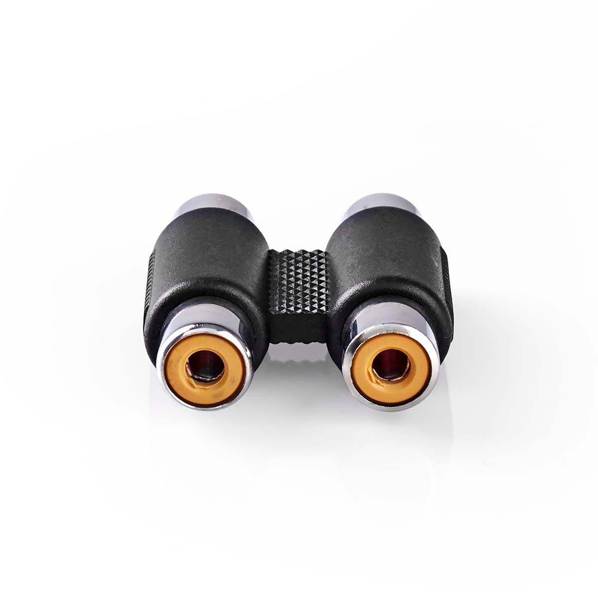 Stereo Audio Adapter | 2x RCA Female | 2x RCA Female | Nickel plated | Straight | ABS | Black | 1 pc. | Box