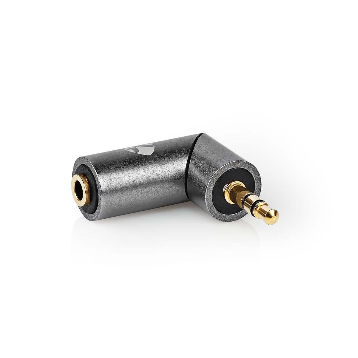 Stereo Audio Adapter | 3.5 mm Male | 3.5 mm Female | Gold Plated | Straight | Metal | Gray With Metal / Gold | 1 pc. | Carton with covered window
