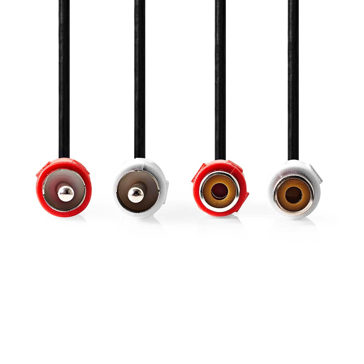 Stereo Audio Cable | 2x RCA Male | 2x RCA Female | Nickel Plated | 5.00 m | Round | Black | Envelope