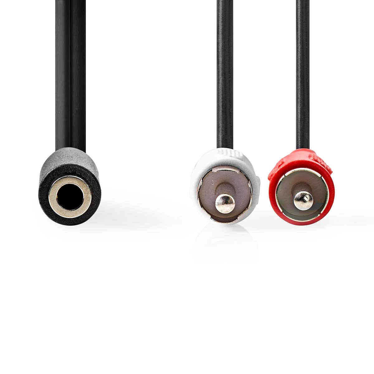 Stereo Audio Cable | 2x RCA Male | 3.5 mm Female | Nickel Plated | 0.20 m | Round | Box