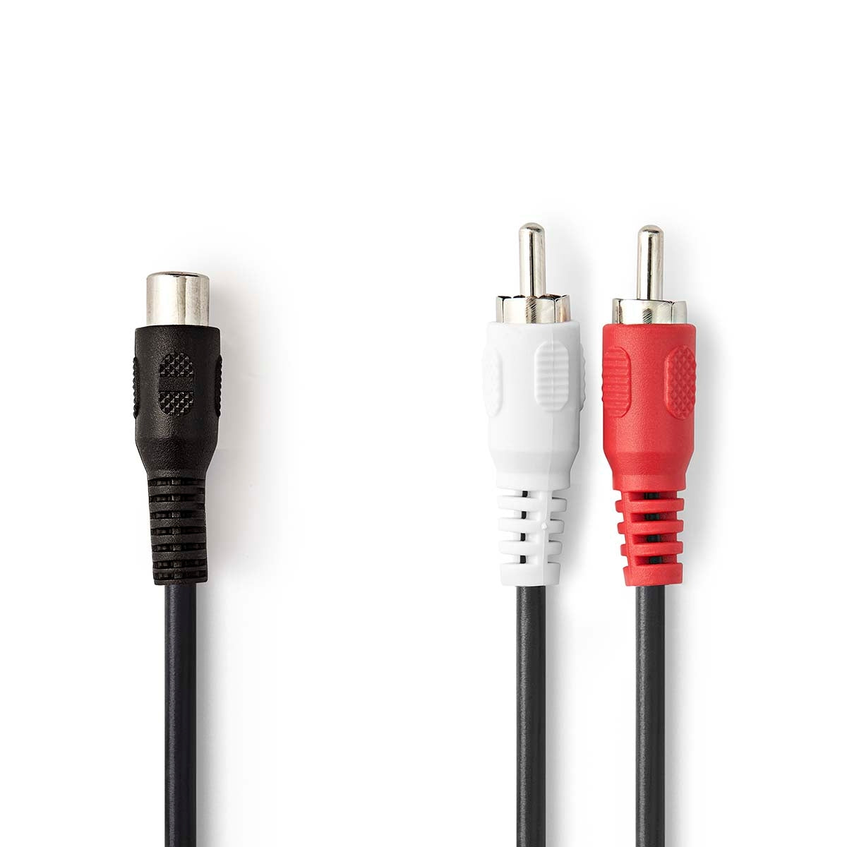 Stereo Audio Cable | 2x RCA Male | RCA Female | Nickel Plated | 0.20 m | Round | Blisters