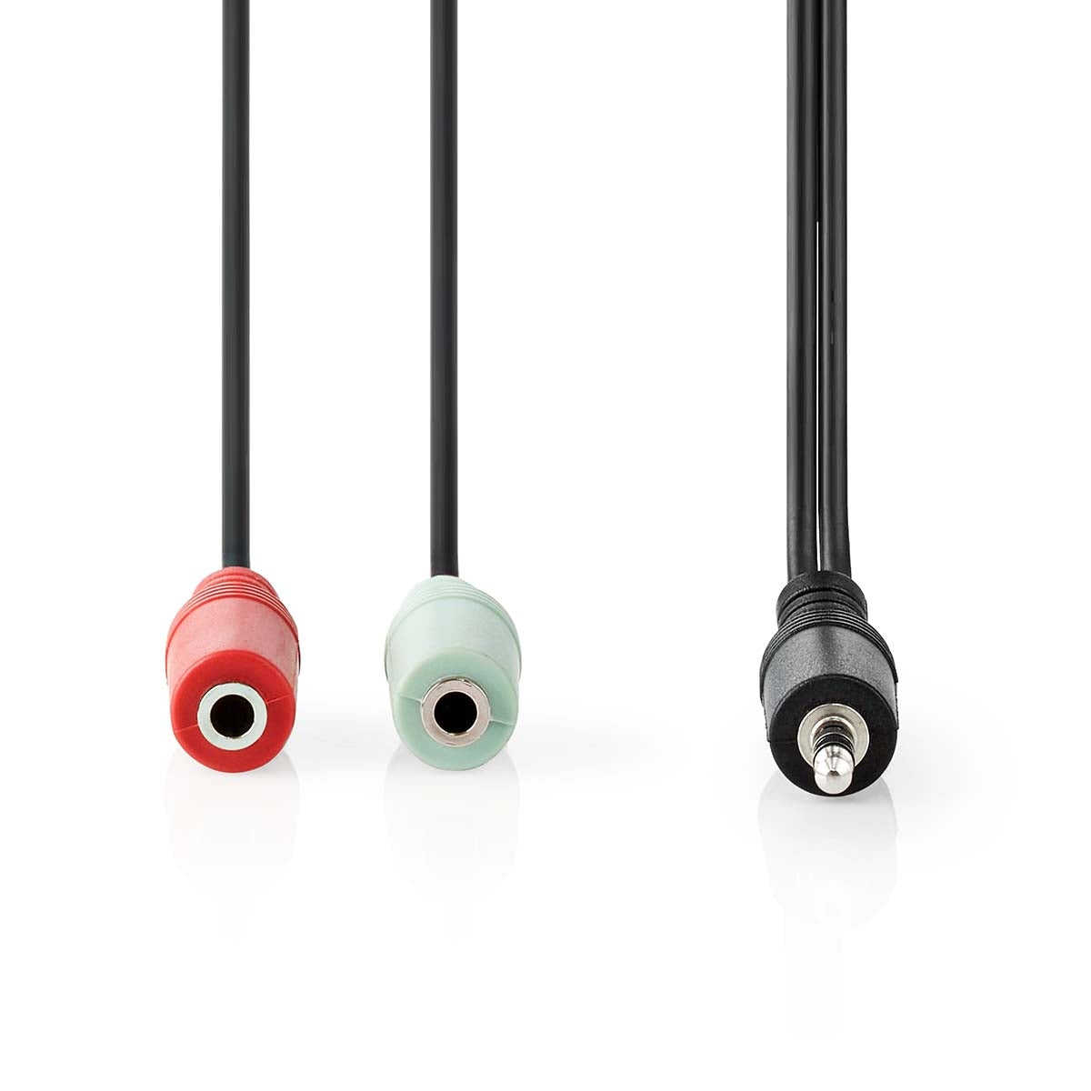 Stereo Audio Cable | 3.5 mm Male | 2x 3.5 mm, Female | Nickel Plated | 0.20 m | Round | Anthracite | Box
