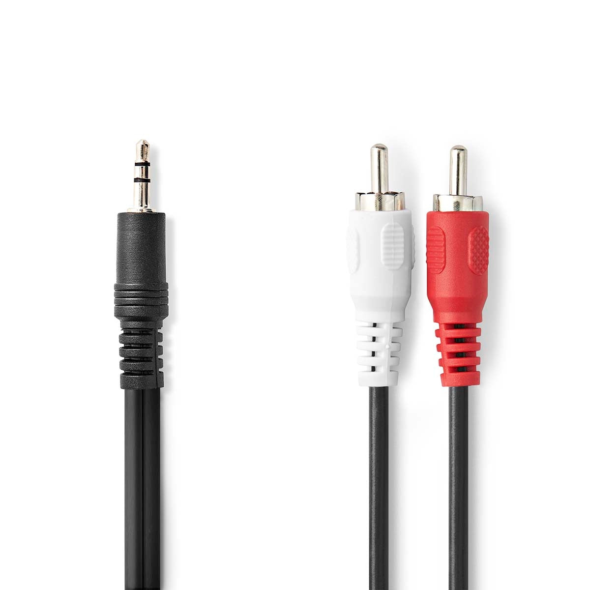 Stereo Audio Cable | 3.5 mm Male | 2x RCA Male | Nickel Plated | 10.0 m | Round | Black | Box
