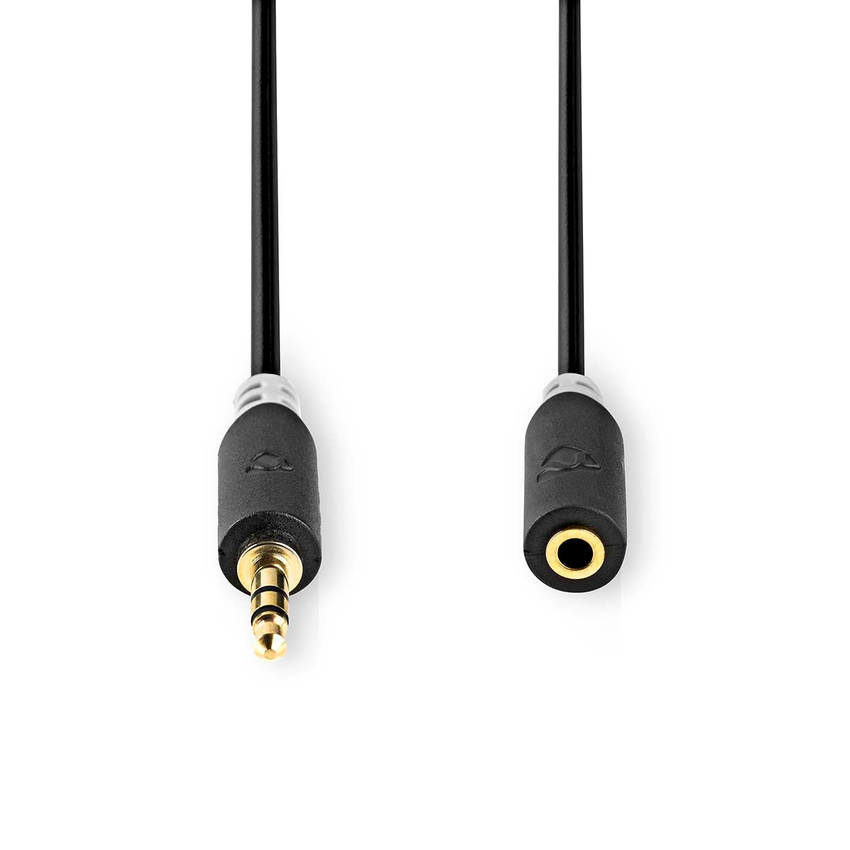 Stereo Audio Cable | 3.5 mm Male | 3.5 mm Female | Gold Plated | 5.00 m | Round | Anthracite | Box