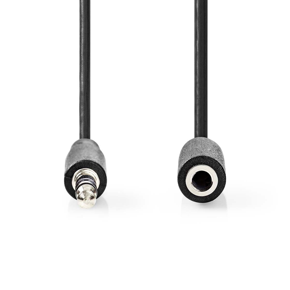 Stereo Audio Cable | 3.5 mm Male | 3.5 mm Female | Nickel Plated | 10.0 m | Round | Black | Label